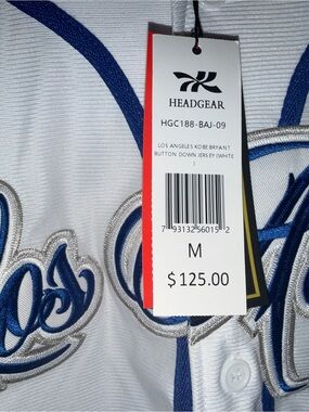 Headgear Los Angeles Button-Down Jersey in White & Royal Blue size M $125 🔥🔥🔥
